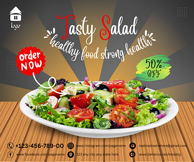 tasty salad banner design facebook ads graphic design instagram ads logo promotion vedio ads social media ads