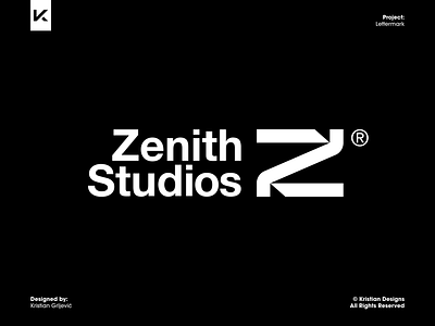 Zenith brand identity branding letter lettermark logo logo design logo designer logotype minimal sleek studio z