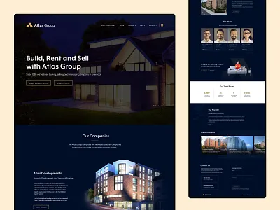 Housing Development Website blue branding design development digital elegant gold graphic design housing ui uxui web webdesign website