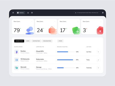 Analytics Dashboard - Data and statistics preview app concept dashboard data design icons interface itcraft light management minimal mode preview rows simple statistics tablet ui user widgets