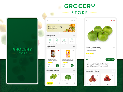 Online Grocery Store branding creative design grocery app grocery store mobile app ui ussllc website