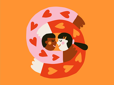 Soul Mates character illustration couple couple illustration cute diversity flat style fun illustration love playful