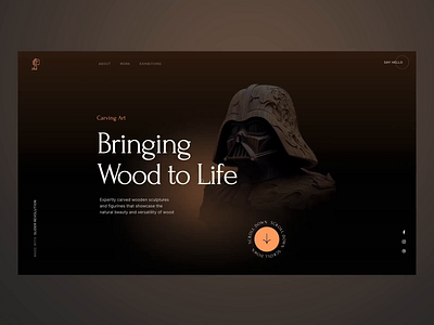 Woodworking Website Template for Wordpress aiart artist carving figurines hero image midjourney onepage sculpture slider slider revolution template website woodart woodworking wordpress wordpress slider