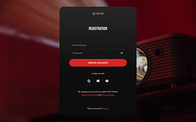 Registration form concept create a profile design login registration sign in sign up ui