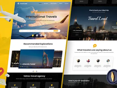 Travel Leed Landing Page airline website ui clean web ui creative website design figma graphic design hotel booking landing page landing page ui minimal website modern ticketing travel website ui traveling trendy ui web design web ui website website inspiration