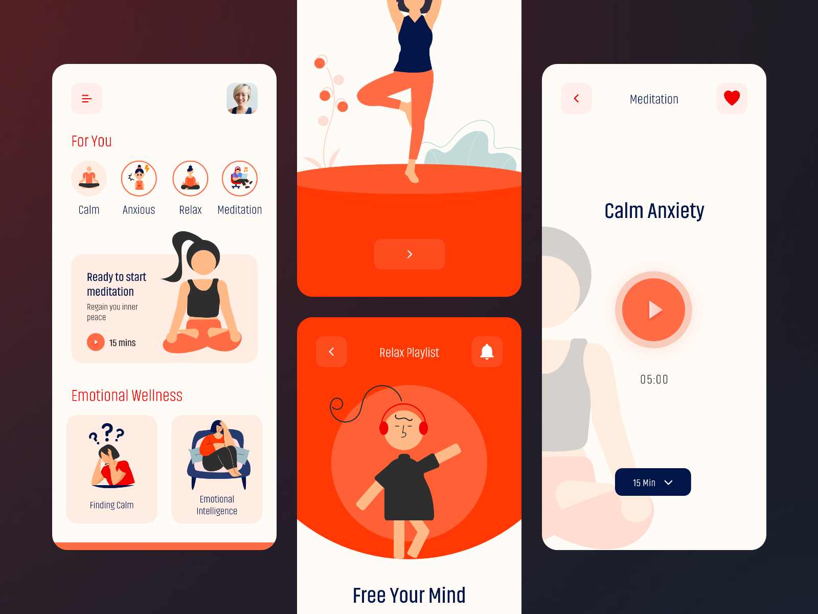 Meditation App UI Kits by Rahul Parmar on Dribbble