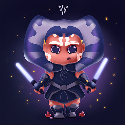 Ahsoka Tano ahsoka character cute fanart illustration procreate starwars