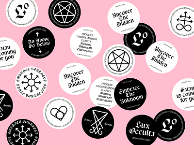 Lux Occulta – stickers 666 brand identity branding design graphic design logo occult party satan stickers vector