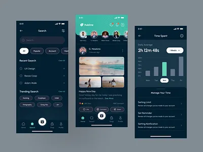 Hubline - Social Network App UI Kit branding dating app design facebook graphic design instagram linkedin mobile mobile app social media social network social networking twitter ui ui8 uidesign uikit ux ux kit