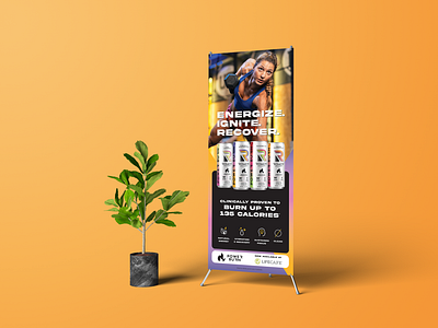 Energy Drink Stand-Up Banner drink fitness graphic design mock up print roll banner