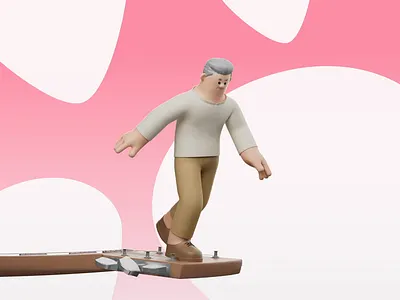 Cultura animations 3d animation art background bright c4d character character design cinema4d colour design digital fun guitar illustration man motion graphics music old man pink