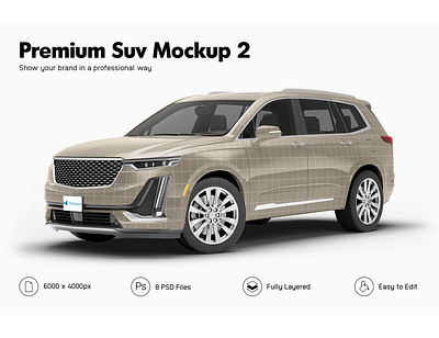 Cadillac XT6 Mockup 3d advertising campaign cadillac mockup stickers suv mockup vehicle mockup vehicle wrap wrap wrapping