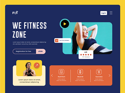 Fitness Landing Page UI design. deshboard design fit fitness fitnessui homepage interfacedesign landingpage landingpagedesign productdesign ui uidesign uikits uiux userinterface ux uxdesign webdesign webpage website