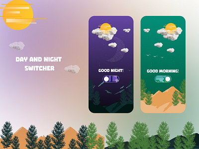 Day & night switcher Figma Design app design figma illustration prototype ui ux