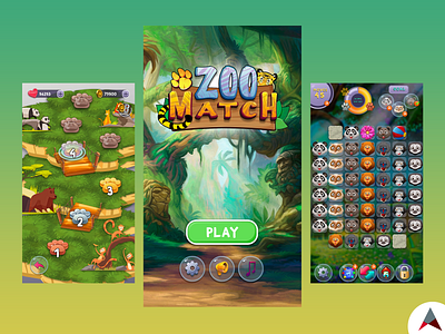 Zoo Match design game design game development game ui graphic design illustration ui ux vector