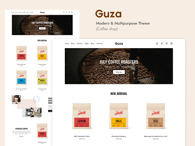 Guza - Modern & Multipurpose Theme -part 1 arabica coffee design ecommerce shop template theme ui ui design uidesign uiux webdesign website