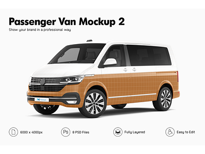 Volkswagen Multivan T6.1 Mockup 3d mockup multivan stickers template van mockup vehicle mockup vehicle wrap volkswagen multivan vw wrapping