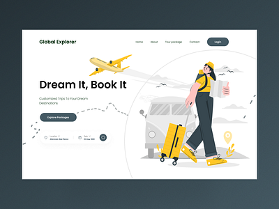 Global Explorar - Landing Page Header branding creative header ui ux