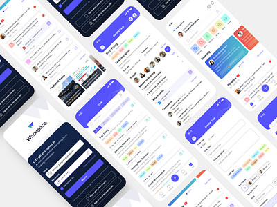 Worxspace - App Redesign app appdesign brand branding design employerapp graphic design illustration logo managementapp mobiledesign mobileuidesign officeapp taskmanagement typography ui ux vector workspace worxspace