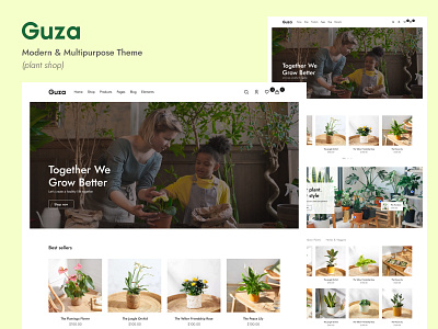 Guza - Modern & Multipurpose Theme -part 2 design ecommerce modern plant plants shop template theme ui ui design uidesign uiux webdesign website