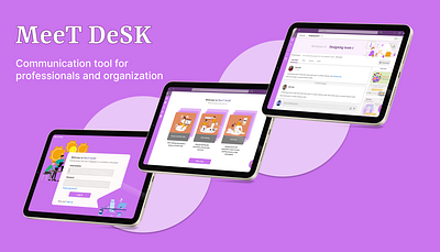 Communication tool for professionals and organization -Meet desk app communication tool design figma hifi ui userinterface ux uxui web design webapp wireframes