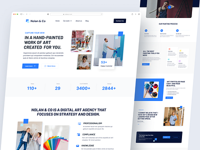 Painting Landing Page artistic brush clean design landing page minimal design paint painter painting painting landing page simple ui design