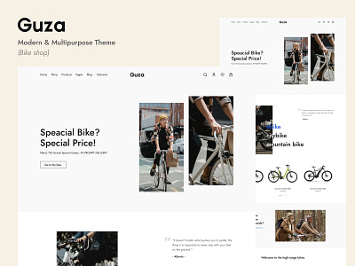 Guza - Modern & Multipurpose Theme -part 3 bike bikes design ecommerce modern template theme ui ui design uidesign uxui webdesign website