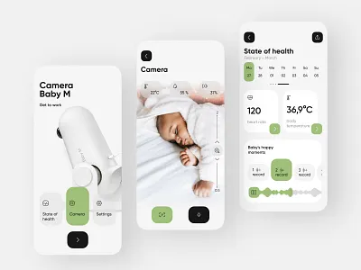 Baby monitor - Concept app app design ui ux web design