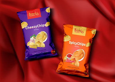Banjo chips product bag packaging branding chips bag package design foodie graphic design kiddies food packaging design product bag design product package design product packaging snacks