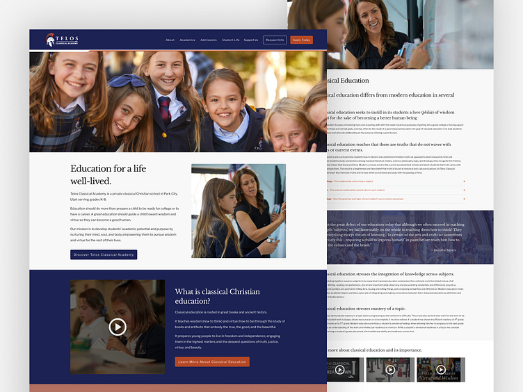 Private school website design by Patryk Baranowski on Dribbble