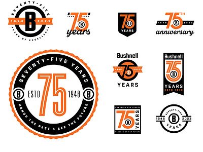 Bushnell 75th Anniversary Branding Exploration 75 anniversary badge binocular brand branding bushnell logo mark