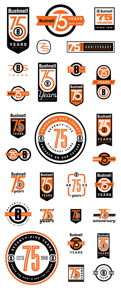 Bushnell 75th Anniversary Branding Exploration 75 anniversary badge binocular brand branding bushnell logo mark