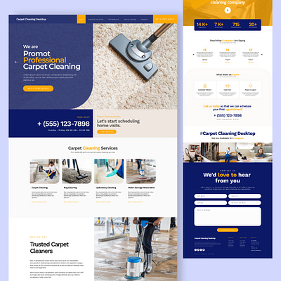 Carpet Cleaning Landing Page branding design graphic design logo typography ui ux web design website