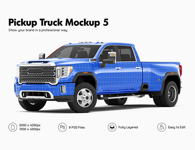 Sierra Denali 3500HD Mockup 3d mockup pickup truck sierra sierra denali stickers template vehicle mockup vehicle wrap vinyl wrap wrapping