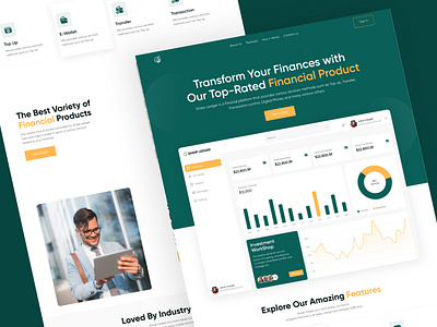 Financial Landing Page accounting boldtypography branding design designagency designstudio financelandingpage financewebsite financialmanagement fintech graphic design landingpage motion graphics responsivewebdesign smallbusiness solutions ui uiux webdesign website