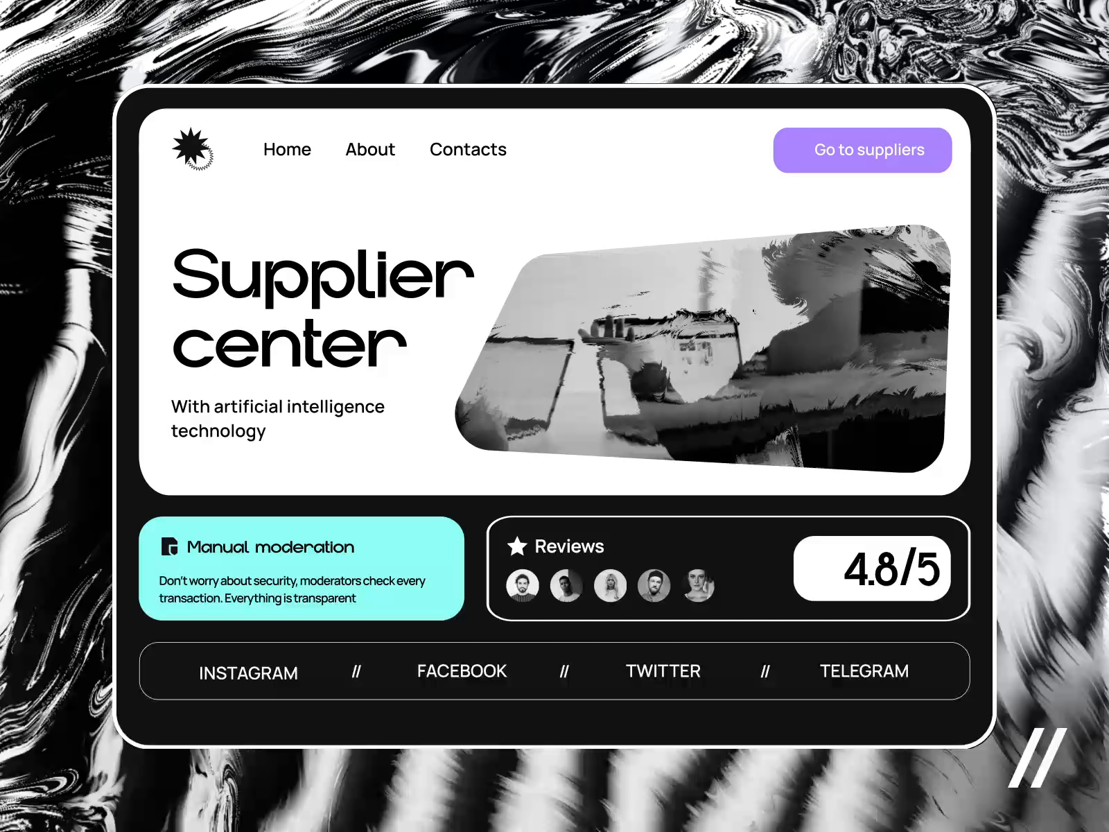 Example of Landing Page UI Concept 3 Blocks