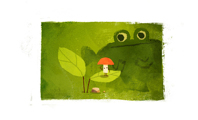 mushroom and frog illustration