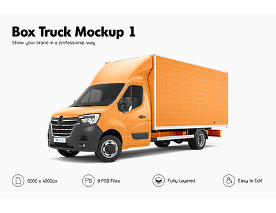 Renault Master Box Mockup 3d advertising campaign box truck mockup mockup renault mockup stickers template vehicle mockup vehicle wrap wrap wrapping