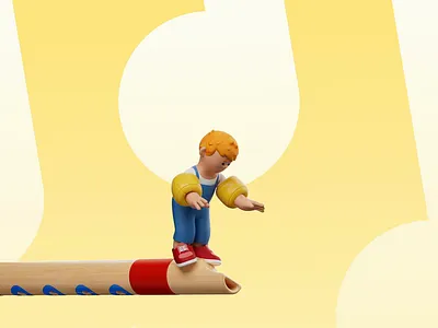 Cultura animations 3d animation art boy bright c4d character character animation character design cinema4d design fun illustration kid motion graphics music notes style yellow