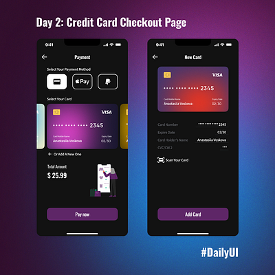 DailyUI Challenge. Day 2 - Credit Card Page credit card dailyui payment page ui
