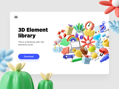 3D Element library 3d 3d art art banner branding c4d cinema 4d clean colors design design system graphic design logo octane system ui ux
