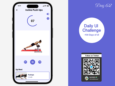 Day 62 Task: Design a Workout of the Day Screen. #DailyUI app dailyui design figma inspiration trainer ui workout