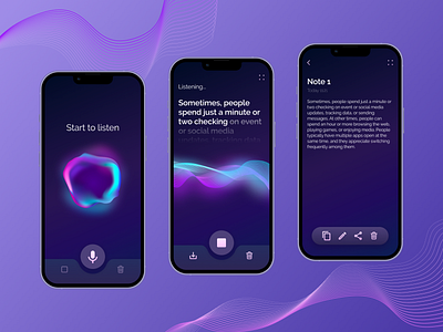 Speech-to-Text App concept app design ui ux