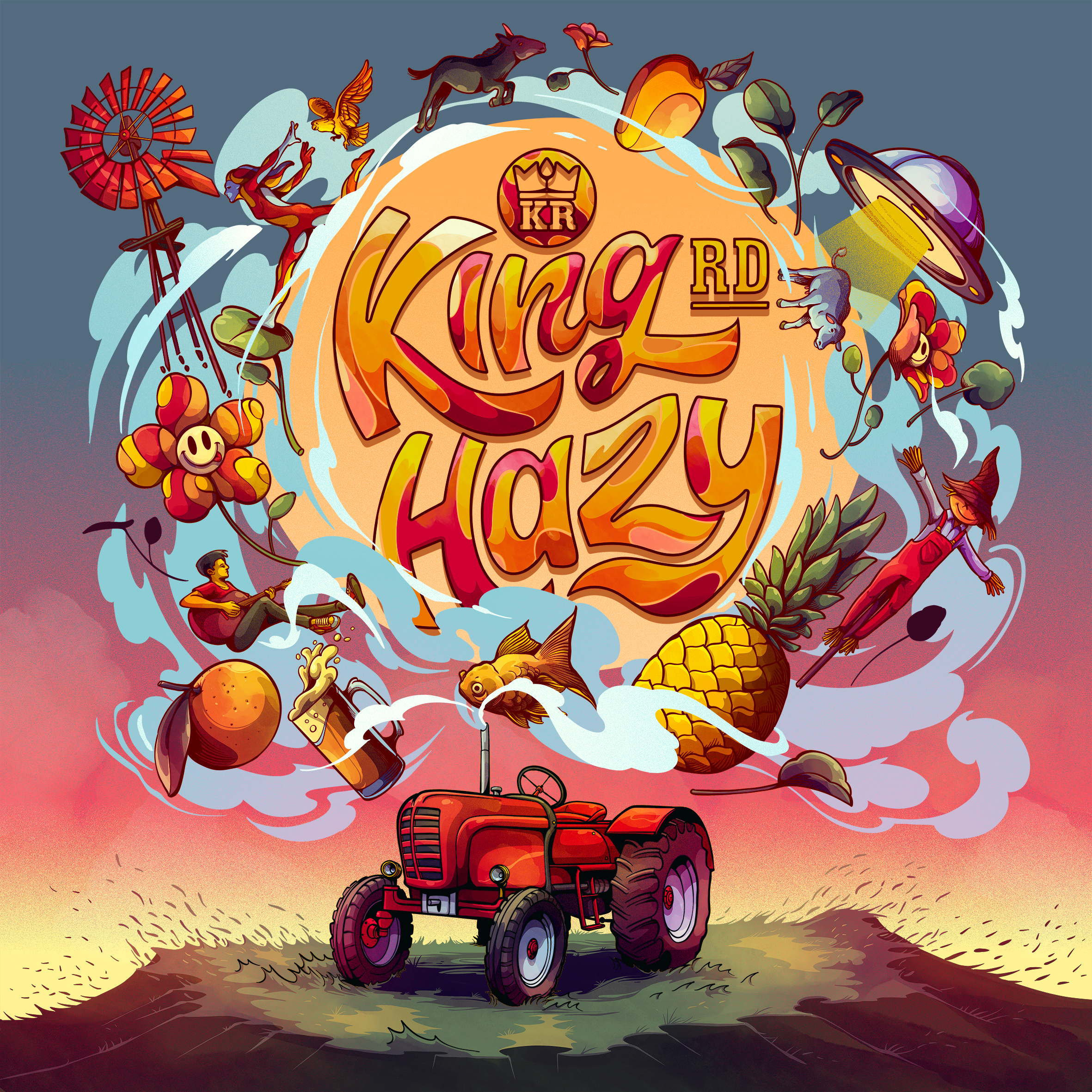 POSTER KING HAZY FESTIVAL. art branding design design character digital art graphic design illustration logo photoshop poster