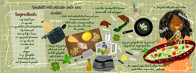 Recipe card Illustration illustration procreate raster recipe card recipe illustation