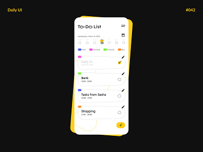 ToDo List — Daily UI #042 challenge daily daily ui daily ui 042 dailyui dailyui 042 dailyui042 to do list todo list ui ux