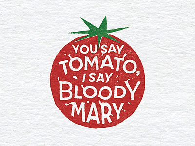 Bloody Mary bloody cocktail lettering mary print stamp sticker texture tomato