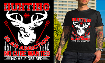 Hunting is an addiction no cure wanted.. T-Shirt Design mount