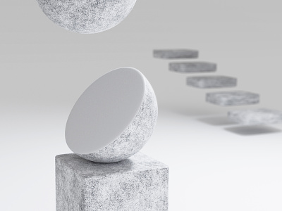 3D Concrete Geometry 📐 3d blender cinematic concrete experiment light material room soft study