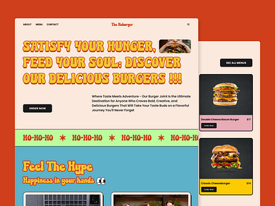 The Hoburger - Web Design 2d 3d animation behance branding design designinspiration dribbble figma graphic design graphicdesign illustration landing page design mobile app motion graphics ui uidesign uxdesign web webdesign